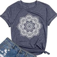 Wild and Freedom Graphic Tees Womens Short Sleeve Round Neck Leisure Interesting Print Shirt top