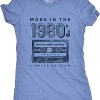 Womens Made in The 1980s T Shirt Funny Retro Cassette Tape Music Graphic Tee